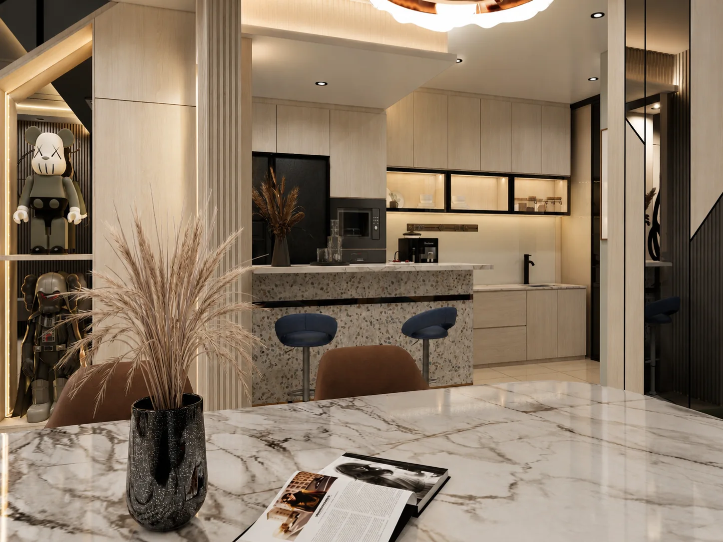 Camar 8 island and display cabinetry